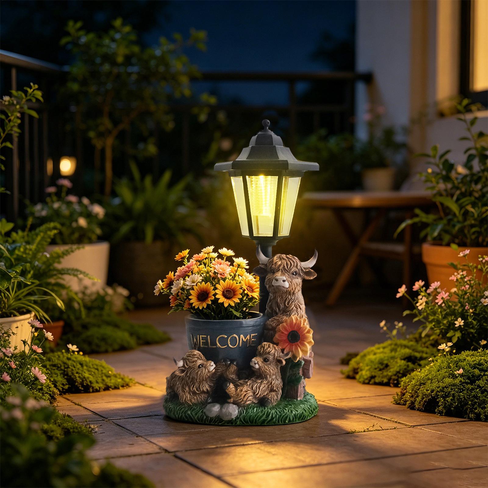 Up Lighting Decor - Animais de jardim solares decorativos, estatueta