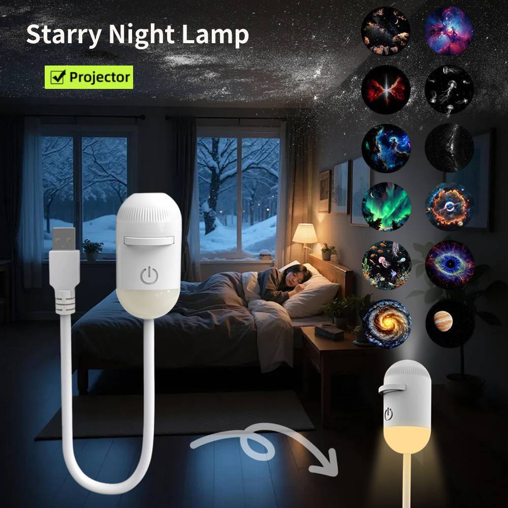 Lighting Decoration Ideas - Mini Projetor de Estrelas Galáxia, Luz