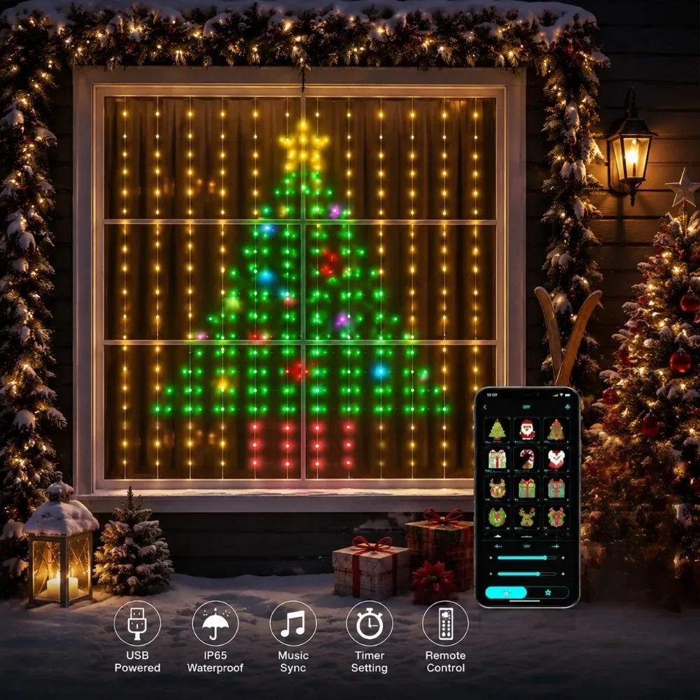 Cortina de Luzes LED de Natal  - Lighting Christmas Decor avaliação e preço
