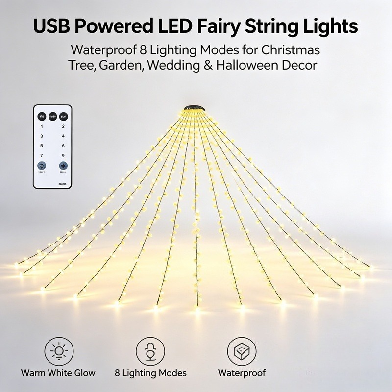 Luzes de Fada LED USB, Luzes d - Lighting Christmas Decor avaliação e preço