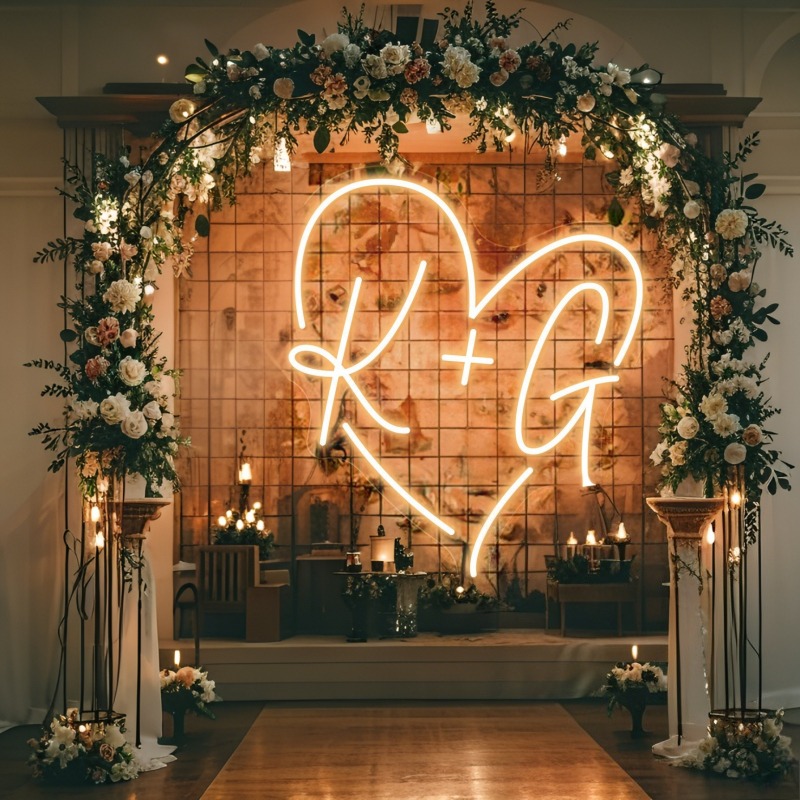 Iniciais personalizadas coraçã - Lighting Christmas Decor avaliação e preço