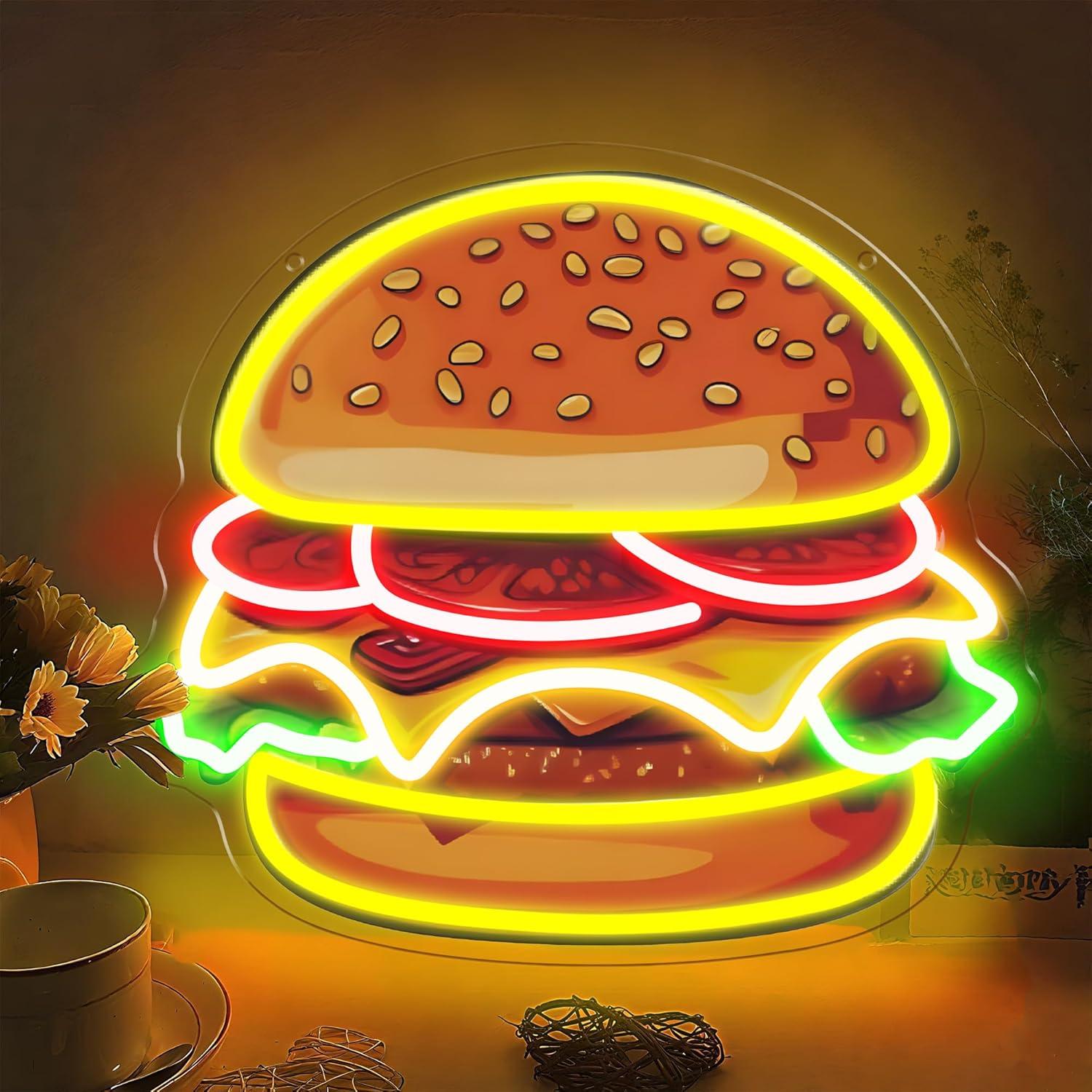 Letreiro Neon LED de Hambúrgue - Lighting Decoration Ideas avaliação e preço